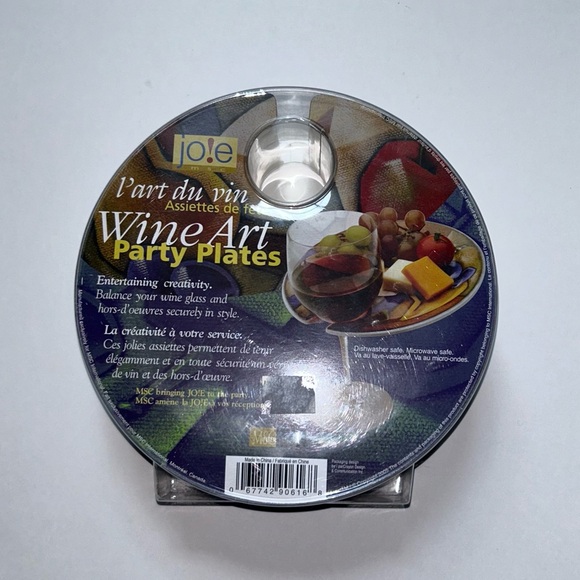 Jo!e msc Wine Art Party Plates - set of 4 *NEW* - Picture 2 of 4